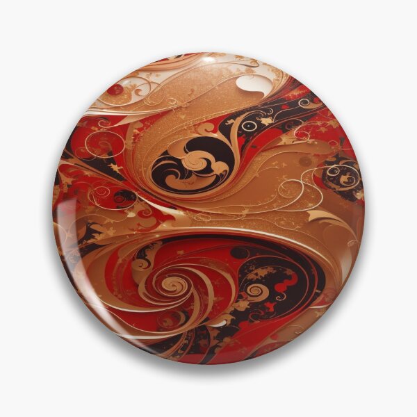 Item preview, Abstract Dark Red, White, Gold Acrylic Digital Painting  designed and sold by BirdsnStuff.