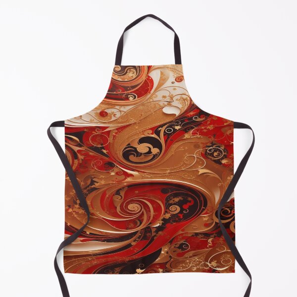 Item preview, Abstract Dark Red, White, Gold Acrylic Digital Painting designed and sold by BirdsnStuff.