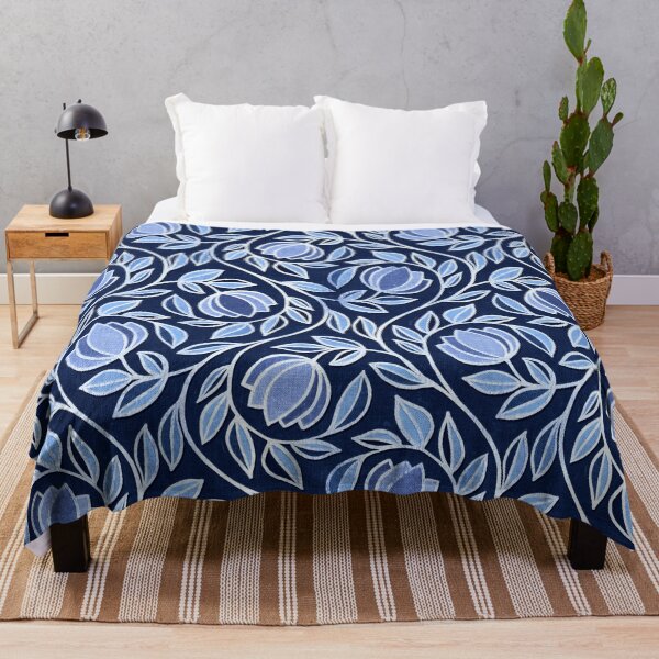 Item preview, Moody Blue Stylized Floral designed and sold by micklyn.