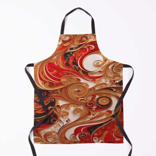 Item preview, Abstract Dark Red, White, Gold Acrylic Digital Painting designed and sold by BirdsnStuff.