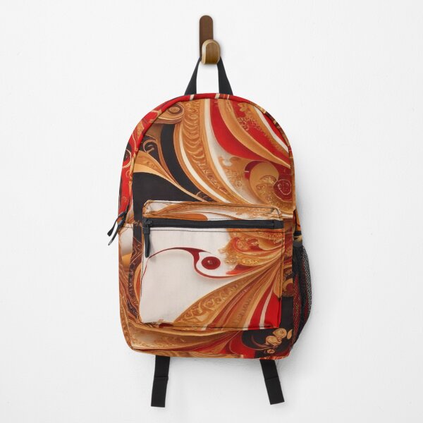 Item preview, Abstract Dark Red, White, Gold Acrylic Digital Painting designed and sold by BirdsnStuff.