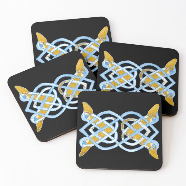 Item preview, Celtic yellow duck tracery designed and sold by Zamen.