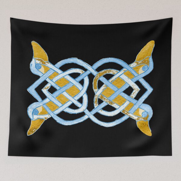 Item preview, Celtic yellow duck tracery designed and sold by Zamen.
