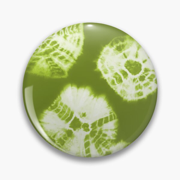 Item preview, Shibori Kumo tie dye white dots over lime green designed and sold by marufemia.
