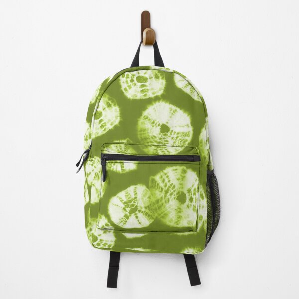 Item preview, Shibori Kumo tie dye white dots over lime green designed and sold by marufemia.