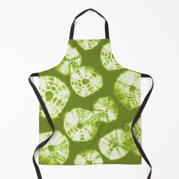 Item preview, Shibori Kumo tie dye white dots over lime green designed and sold by marufemia.