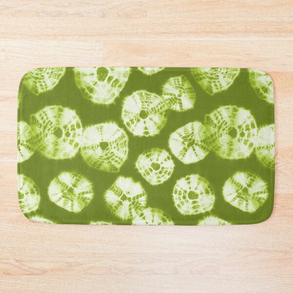 Item preview, Shibori Kumo tie dye white dots over lime green designed and sold by marufemia.