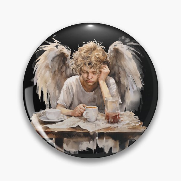 Item preview, Sleepy Angel Before Coffee Watercolor Style designed and sold by AnnaMDesign.