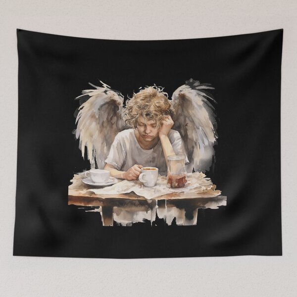 Item preview, Sleepy Angel Before Coffee Watercolor Style designed and sold by AnnaMDesign.
