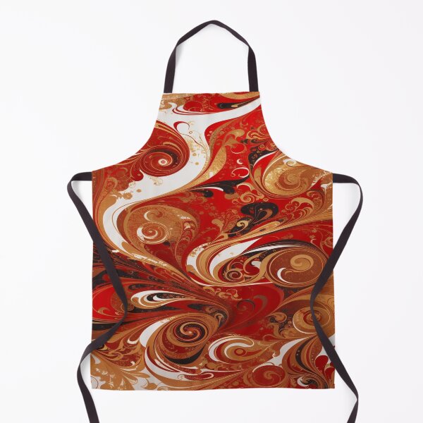 Item preview, Abstract Dark Red, White, Gold Acrylic Digital Painting designed and sold by BirdsnStuff.