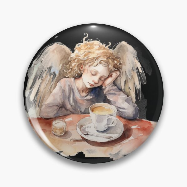 Item preview, Sleepy Angel Before Coffee Watercolor Style designed and sold by AnnaMDesign.