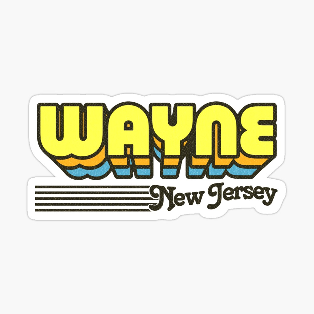 Wayne, New Jersey | Retro Stripes Sticker