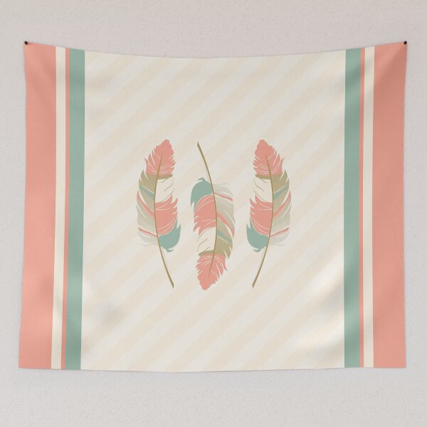 Item preview, Coral and Mint Green Feathers designed and sold by DonnaSiggy.
