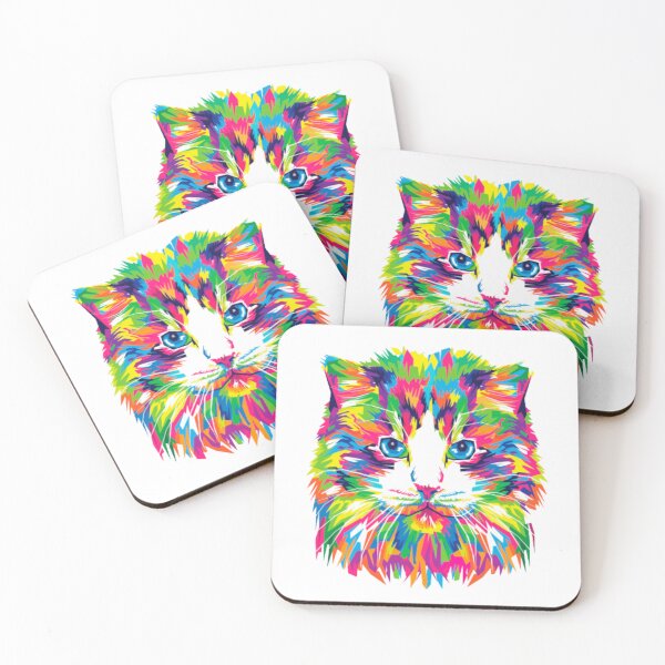 Item preview, Colorful abstract cat face designed and sold by Kashear.