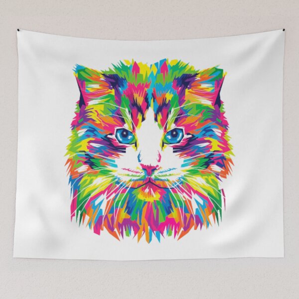 Item preview, Colorful abstract cat face designed and sold by Kashear.