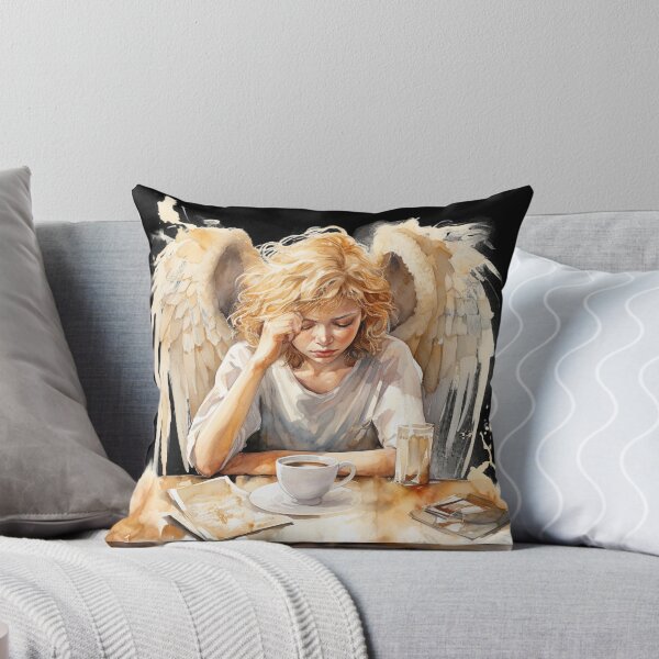 Item preview, Ángel soñoliento antes del café estilo acuarela designed and sold by AnnaMDesign.