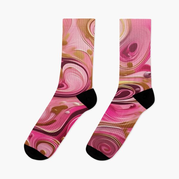 Item preview, Abstract Dark and Light Pink Marble Swirls with Veins of Gold designed and sold by BirdsnStuff.
