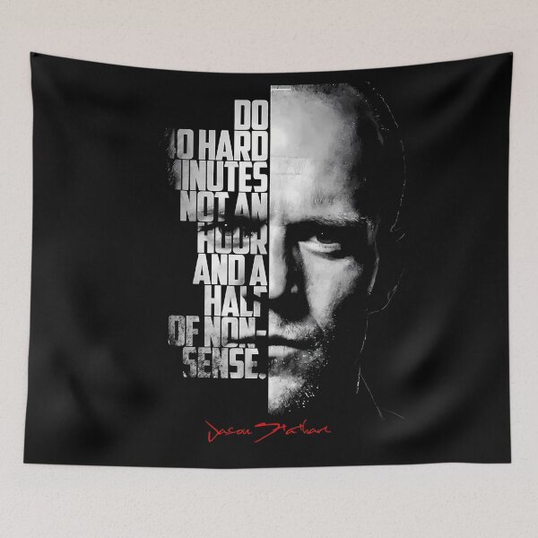 Item preview, Black and white Jason Statham quote. designed and sold by LavaAryana.