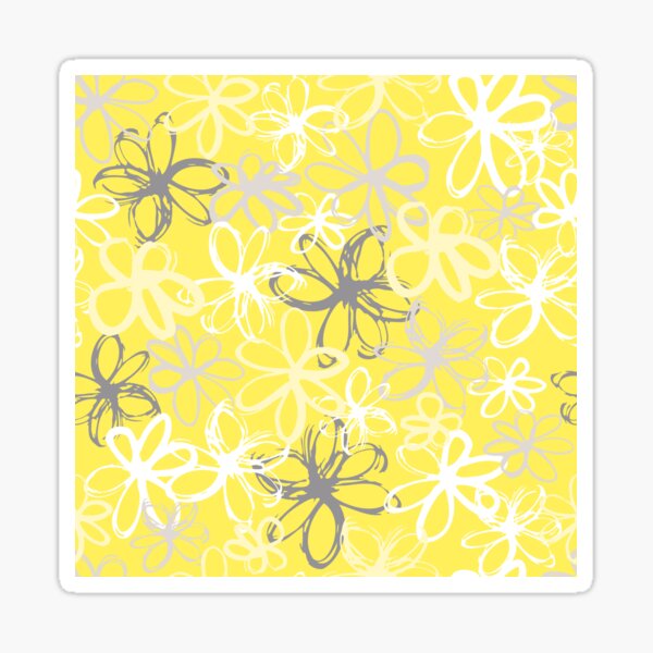 Item preview, Bright Yellow Floral flower botanical pattern designed and sold by Nicola-Rowe.