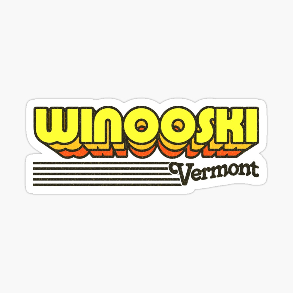 Winooski, Vermont | Retro Stripes Sticker