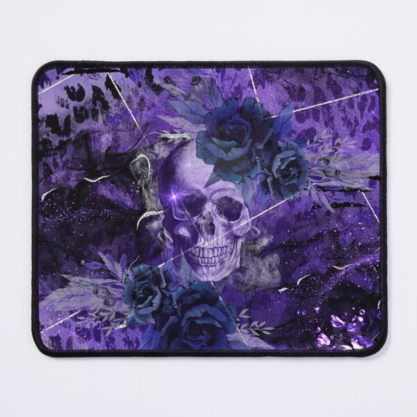 Item preview, Skull purple color with Leopard print pattern with roses designed and sold by Renee Lavoie.