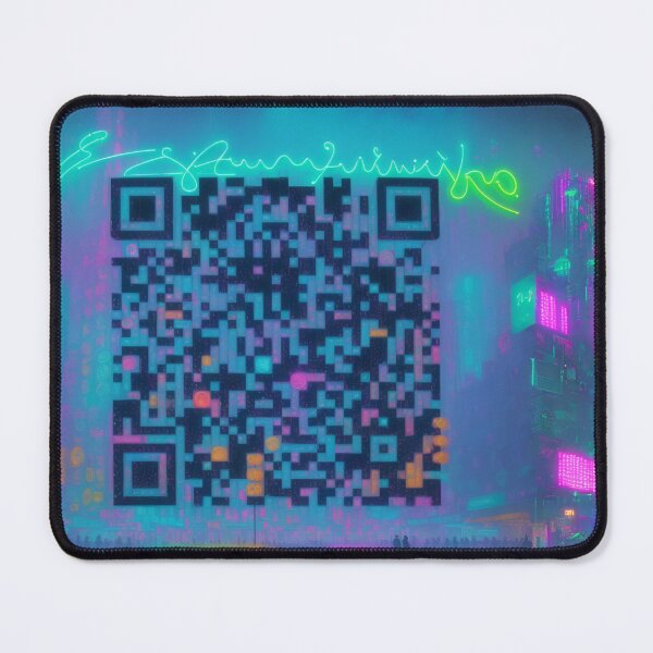 Item preview, QR code art rickroll cyberpunk city designed and sold by QrGuy.
