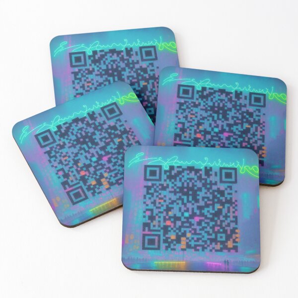 Item preview, QR code art rickroll cyberpunk city designed and sold by QrGuy.