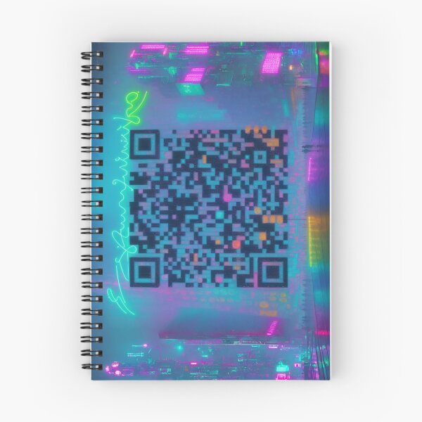 Item preview, QR code art rickroll cyberpunk city designed and sold by QrGuy.