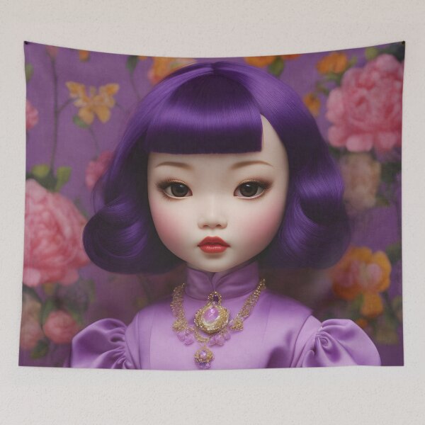 Item preview, Purple Haired Asian Dolly Daydream designed and sold by Tau Tia L Douglass.
