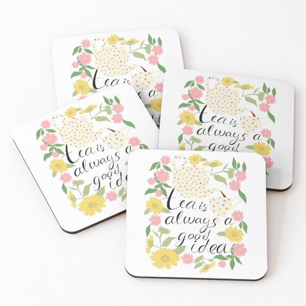Item preview, Tea is always a good idea floral art designed and sold by PrettywithColor.