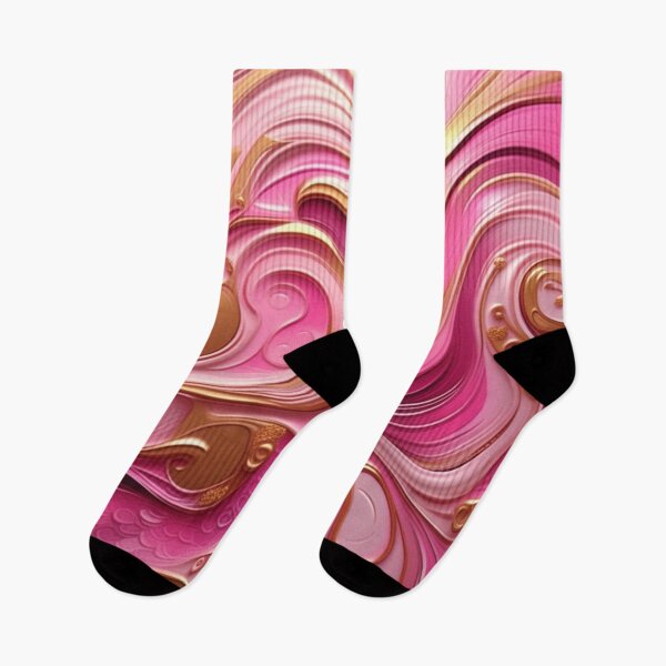 Item preview, Abstract Dark and Light Pink Marble Swirls with Veins of Gold designed and sold by BirdsnStuff.