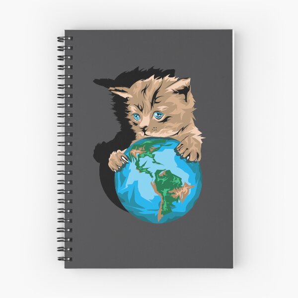 Item preview, cute little cat with earth globe world earth paws illustration poster canvas designed and sold by AndreMi.