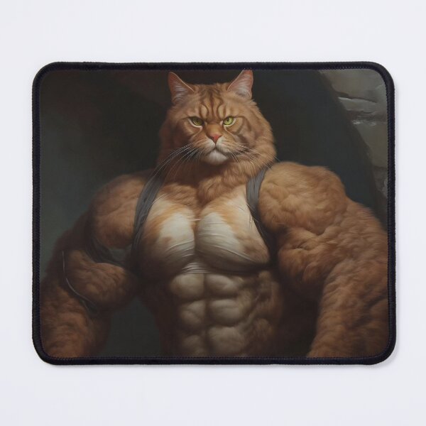 Item preview, muscular cat designed and sold by Art91design.