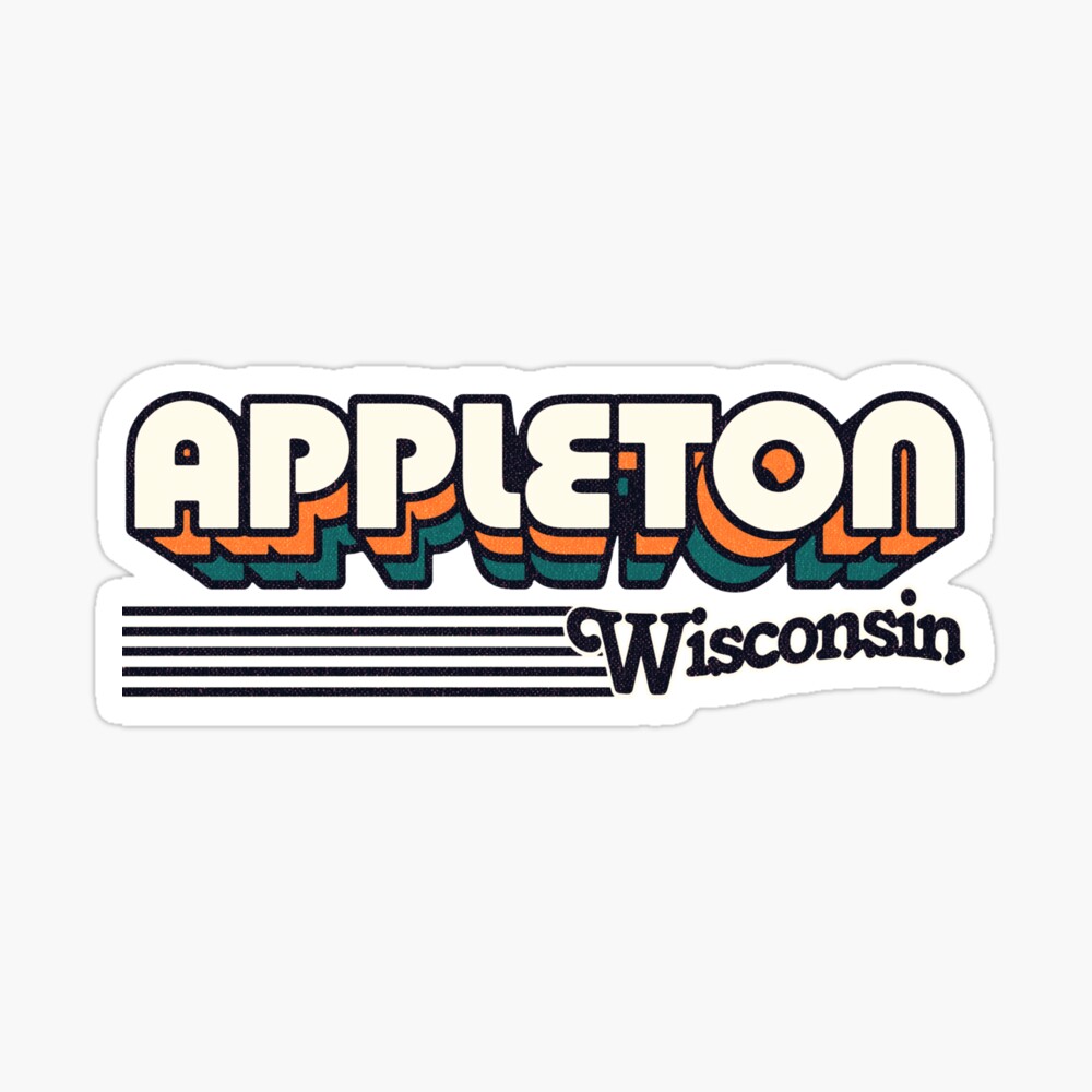 Appleton, Wisconsin | Retro Stripes Sticker