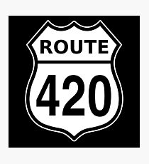 Lámina fotográfica Ruta 420 Signo de carretera estadounidense Cannabis
