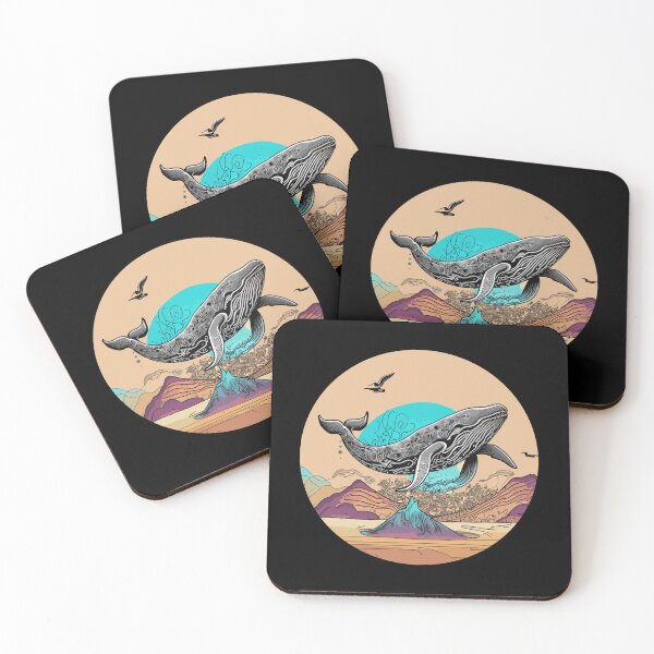Item preview, Psychedelic Desert with Flying Whale designed and sold by MindenBrings.
