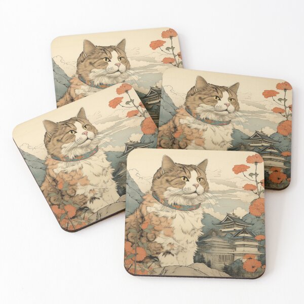 Item preview, Japanese ukiyo-e cat designed and sold by vintageUkiyoe.