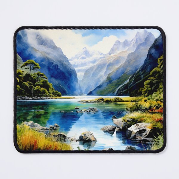 Item preview, A Watercolor Design of the Fiordland National Park - New Zealand designed and sold by Sketch-Shack.