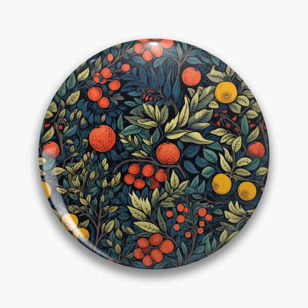 Oranges and Lemons - Woodcut Fruit Print Pin