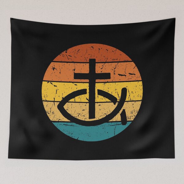 Item preview, Cross And Fish Sunset Christian Logo designed and sold by CrossAndCrown.