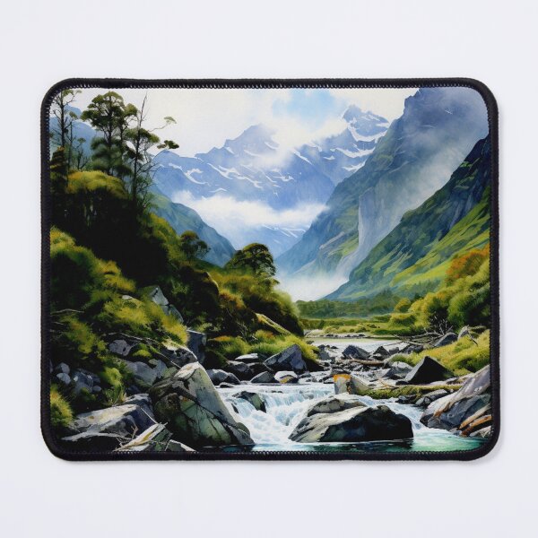 Item preview, A Watercolor Design of the Fiordland National Park - New Zealand designed and sold by Sketch-Shack.