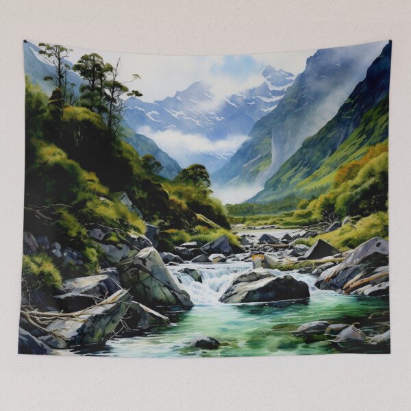 Item preview, A Watercolor Design of the Fiordland National Park - New Zealand designed and sold by Sketch-Shack.