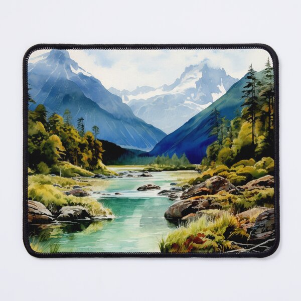 Item preview, A Watercolor Design of the Fiordland National Park - New Zealand designed and sold by Sketch-Shack.
