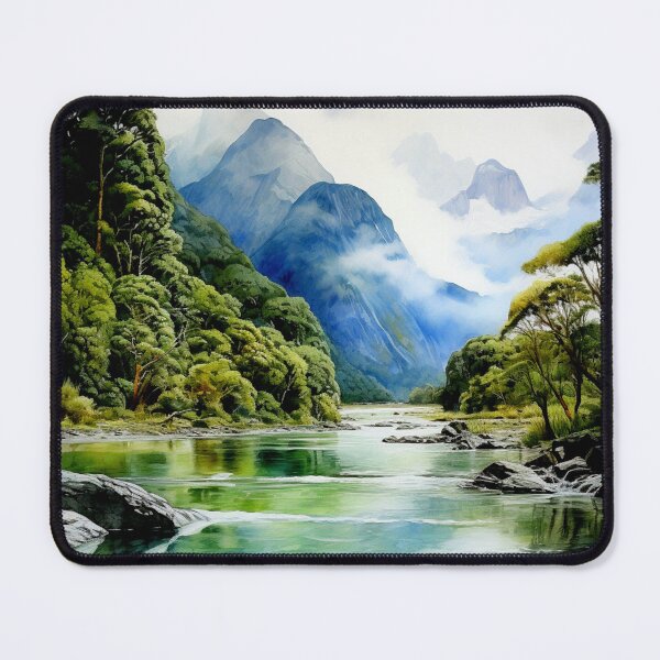 Item preview, A Watercolor Design of the Fiordland National Park - New Zealand designed and sold by Sketch-Shack.