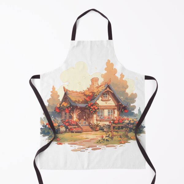 Item preview, Cozy Cottage with Summer Flowers in Rustic and Cottagecore Style designed and sold by CozyKawaiiArt.