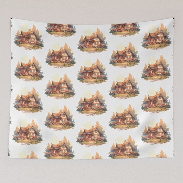 Item preview, Cozy Cottage with Summer Flowers in Rustic and Cottagecore Style designed and sold by CozyKawaiiArt.