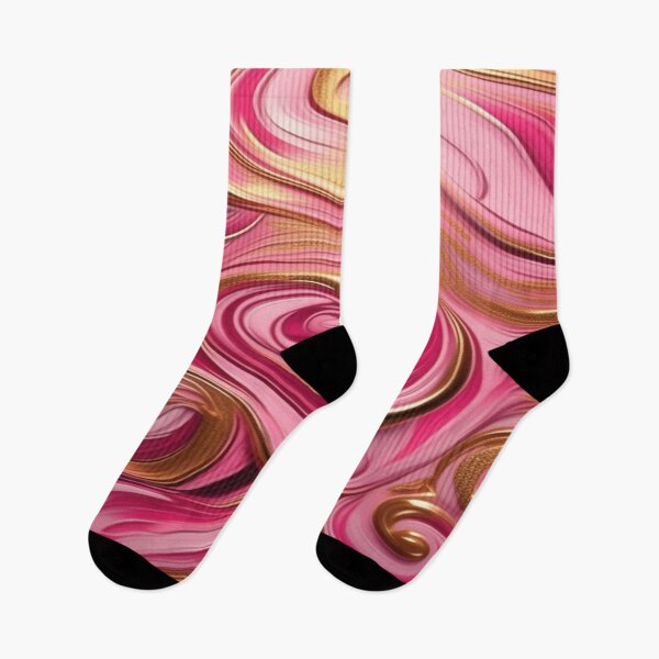 Item preview, Abstract Dark and Light Pink Marble Swirls with Veins of Gold designed and sold by BirdsnStuff.