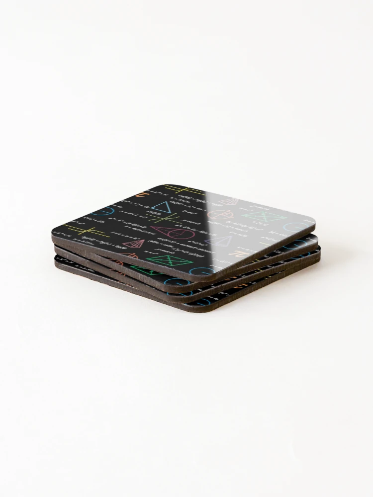 Thumbnail 4 of 5, Coasters (Set of 4), Colorful Mathematics Equations Math Formulas  designed and sold by idovedesign.