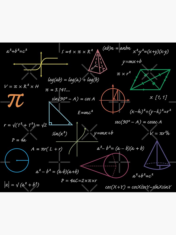 Colorful Mathematics Equations Math Formulas  Poster for Sale by  idovedesign