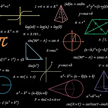 Artwork thumbnail, Colorful Mathematics Equations Math Formulas by idovedesign
